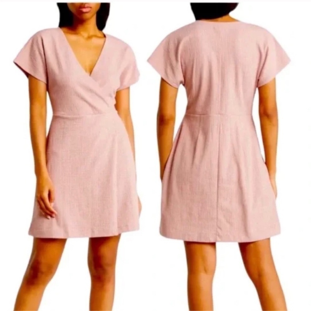 Madewell Cross Front Flutter Sleeve Minidress in Pink